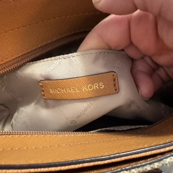 Michael Kors Signature Brown and Tan Crossbody Bag - Picture 9 of 10
